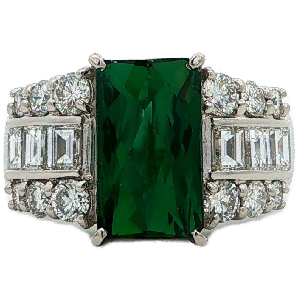 3.25ct 1.65ct 天然トルマリン ダイヤモンドリング 指輪 Pt900-14.0g 11号 #51 プラチナ【♀】【N】【レディース】/h260627★■616372【中古】｜リファスタ