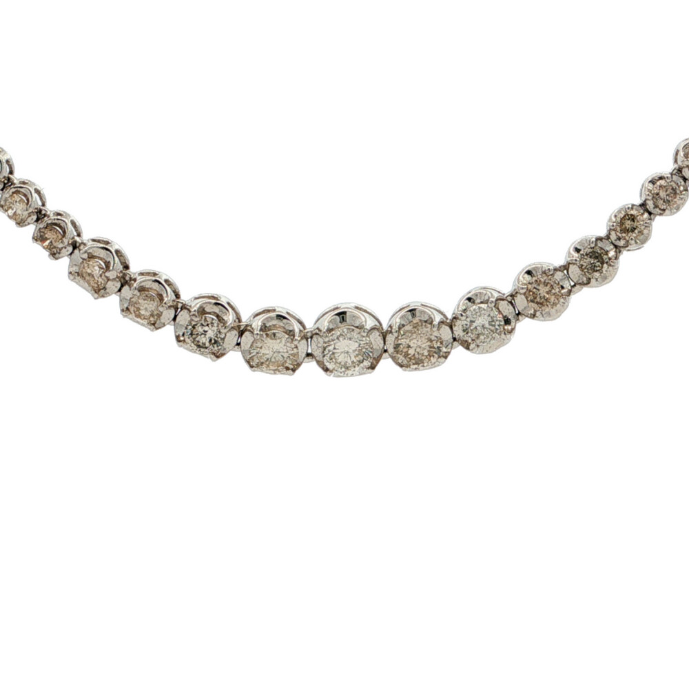 5.00ct テニスセッティング ダイヤモンドネックレス ペンダント K18WG/750-13.3g ホワイトゴールド【♀】【S】【レディース】/h260707★■619680【中古】|リファスタ