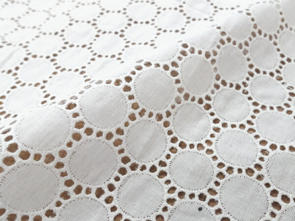 100円スタート！ダブルガーゼ・片スカラップレース　BK×カーキ　4m レース生地 刺繍 生地 布ダブルガーゼ・片スカラップ