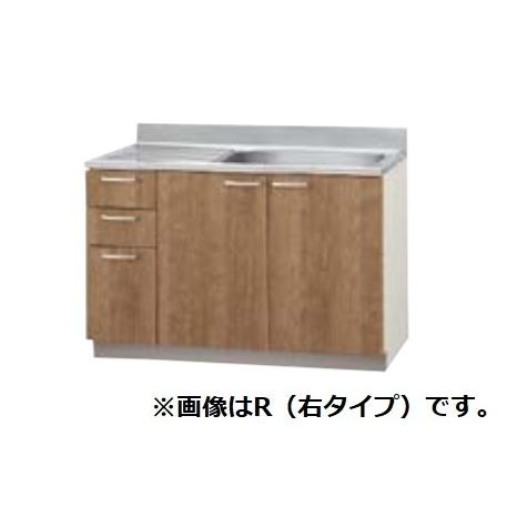 L4B-120M モカ白木 クリナップ すみれ 流し台 W1200大きさ 3段引き出し