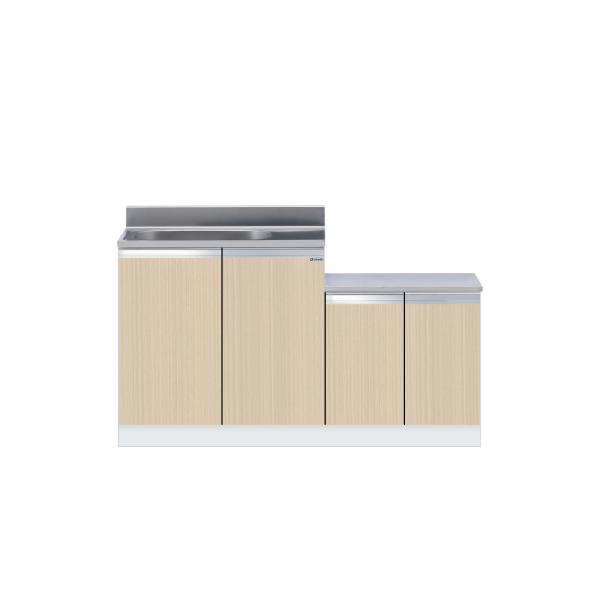 薄型一体型流し台 間口120cm ワンド onedo KTD4-80-120K-左-RV  壁出し水栓仕様 木目 パターンカラー  メーカー直送【配送エリア外対応不可】