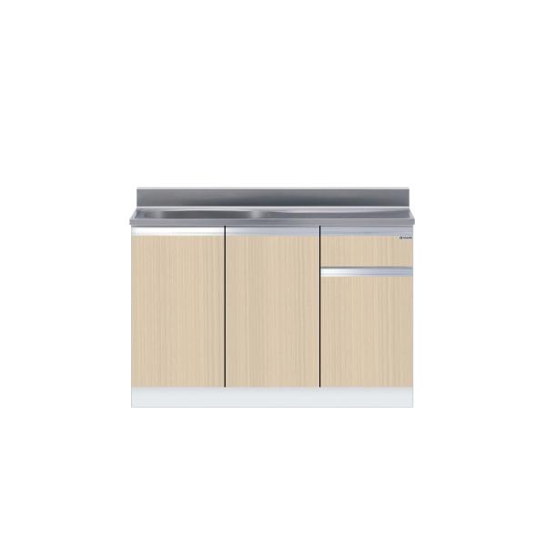 薄型組合せ型流し台 一槽流し台 間口120cm ワンド onedo KTD4-80-120S-右-RV 壁出し水栓仕様 木目 パターンカラー  メーカー直送【配送エリア外対応不可】
