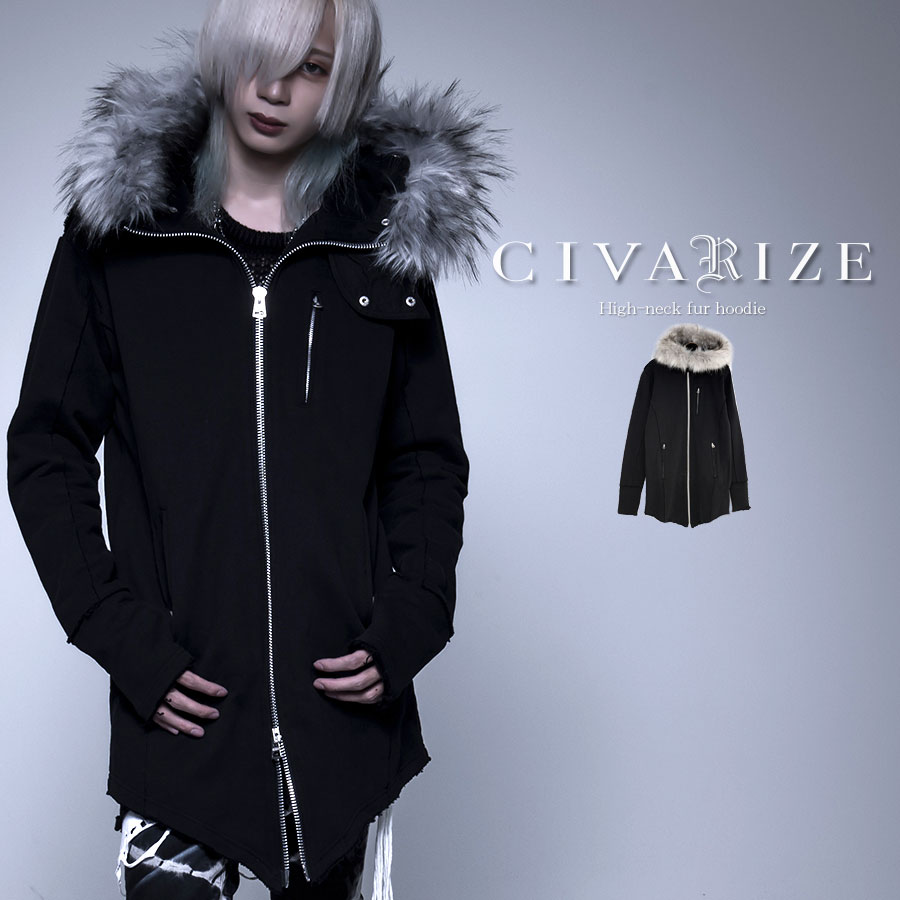 4年保証』 civarize モノトーン ボリュームファー パーカー aob.adv.br