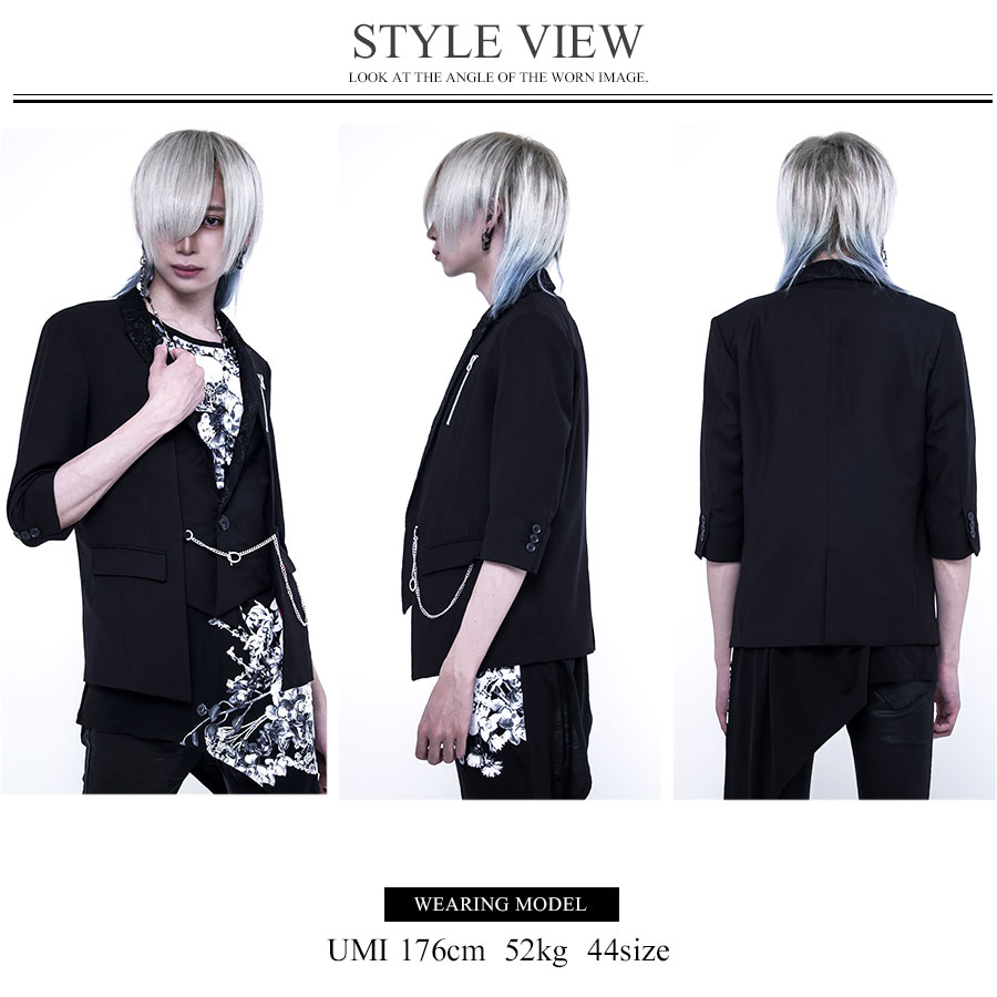 最新の激安 楽天市場 21s S新作 Civarize シヴァーライズ レース切り替えラペルフェイクレイヤードチェーンテーラードジャケット 全2色 返品 交換対象商品 あす楽対応 テーラード ジャケット ヴィジュアル系 V系 メンズ レディース ファッション 服