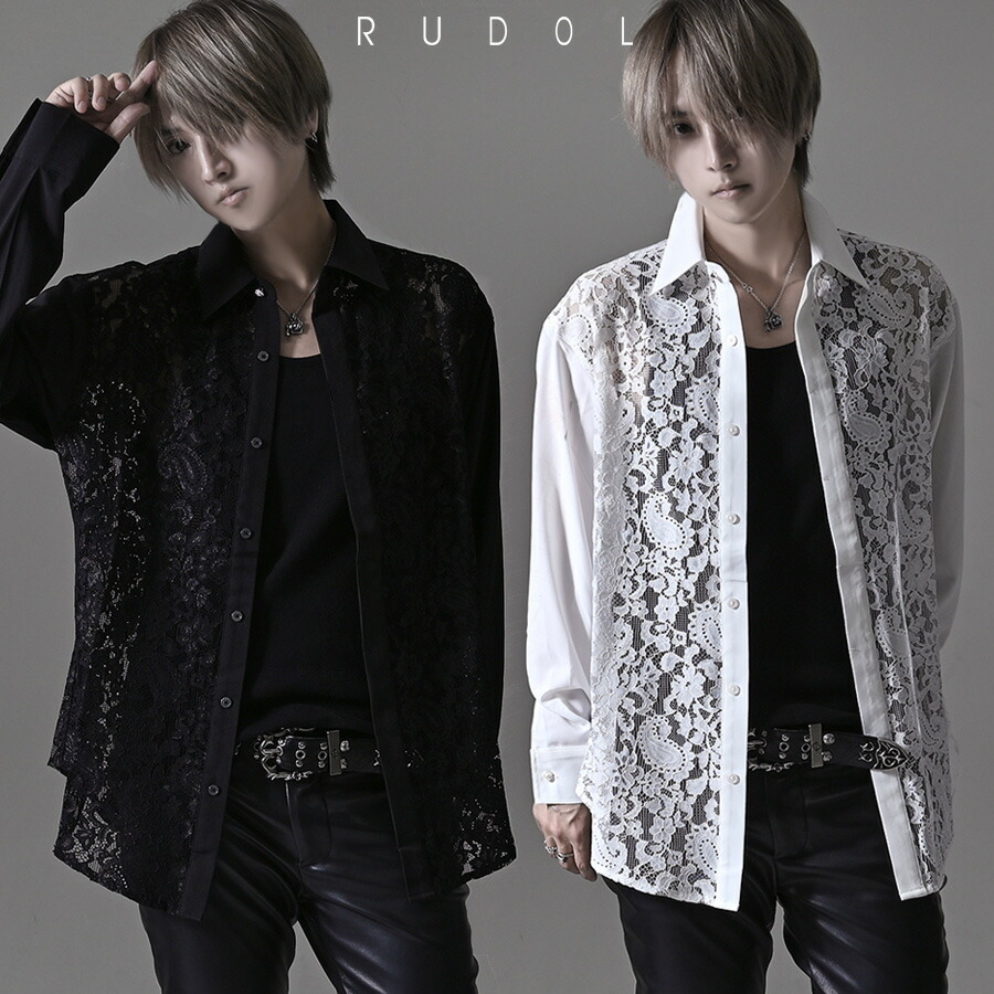 \"RUDOL【ルドル】ペイズリーフラワーうつり変わりシアーシャツ/全2色\""スピード競技プルオーバー シアーシャツ スケスケ 花柄 流行り物系 鍵を掛ける 御召しもの メンズ 長袖プルオーバー 進行掛り系 V系 視覚性系 馬鹿でかい大きさ 黒いこと 黒 白いこと 白 y2k vkei"