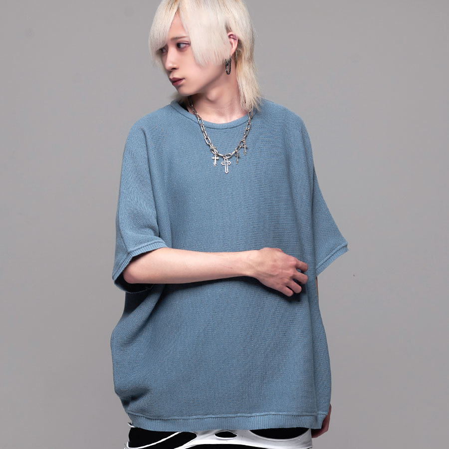 Cv Select12gミラノリブドルマンスリーブニット 全15色 メンズ ニット サマーニット セーター V系