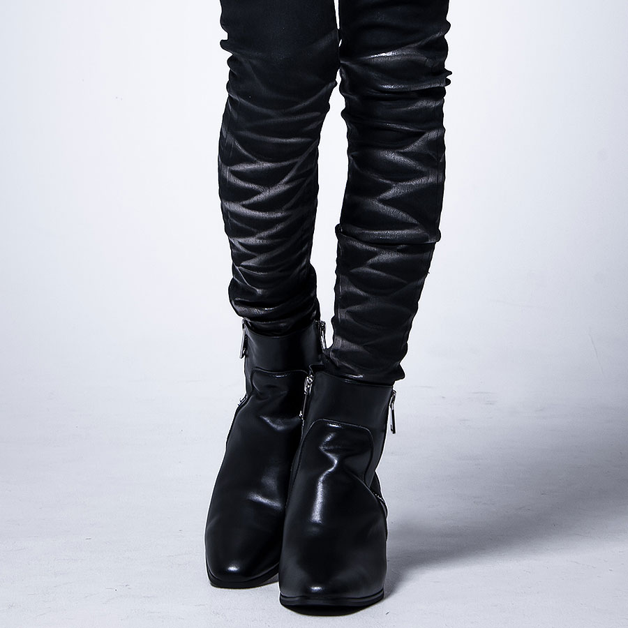 ブーツ 本革 メンズ スタンスジップ Cv Select シーブイ選抜く サイドダブルジップ本革ショート踵ブーツ 全2色調 あすなまやさしい合う モカション メンズ シューズ ブーツ ストリート 眉目好いめ ムード 赤いこと ごまの蠅ん坊 黒 Daemlu Cl