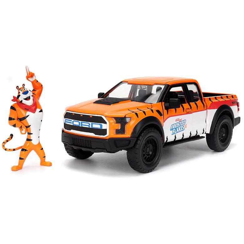 ケロッグ キャラ ジェラルド・r・フォード F-150 ラプター トニー・ザ・タイガー 図形 1/24規模 JADA TOYS Kellogg’ｓ Frosted Flakes ford f150 raptor Tony the Tiger Figure  S25039 JADA TOYS AC