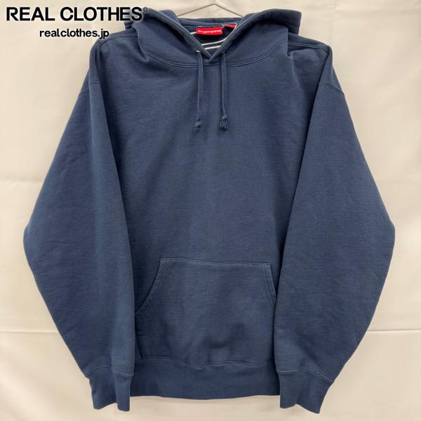 【中古】Supreme/シュプリーム【22AW】Satin Applique Hooded Sweatshirt/サテン アップリケ フーデッド スウェットシャツ/パーカー/ネイビー/XL
