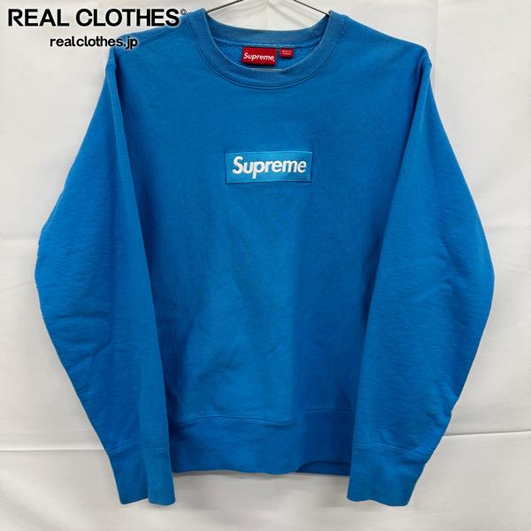 【中古】Supreme/シュプリーム【18AW】Box Logo Crewneck/ボックス席 ロゴタイプ 流汗/調教師/青み/S