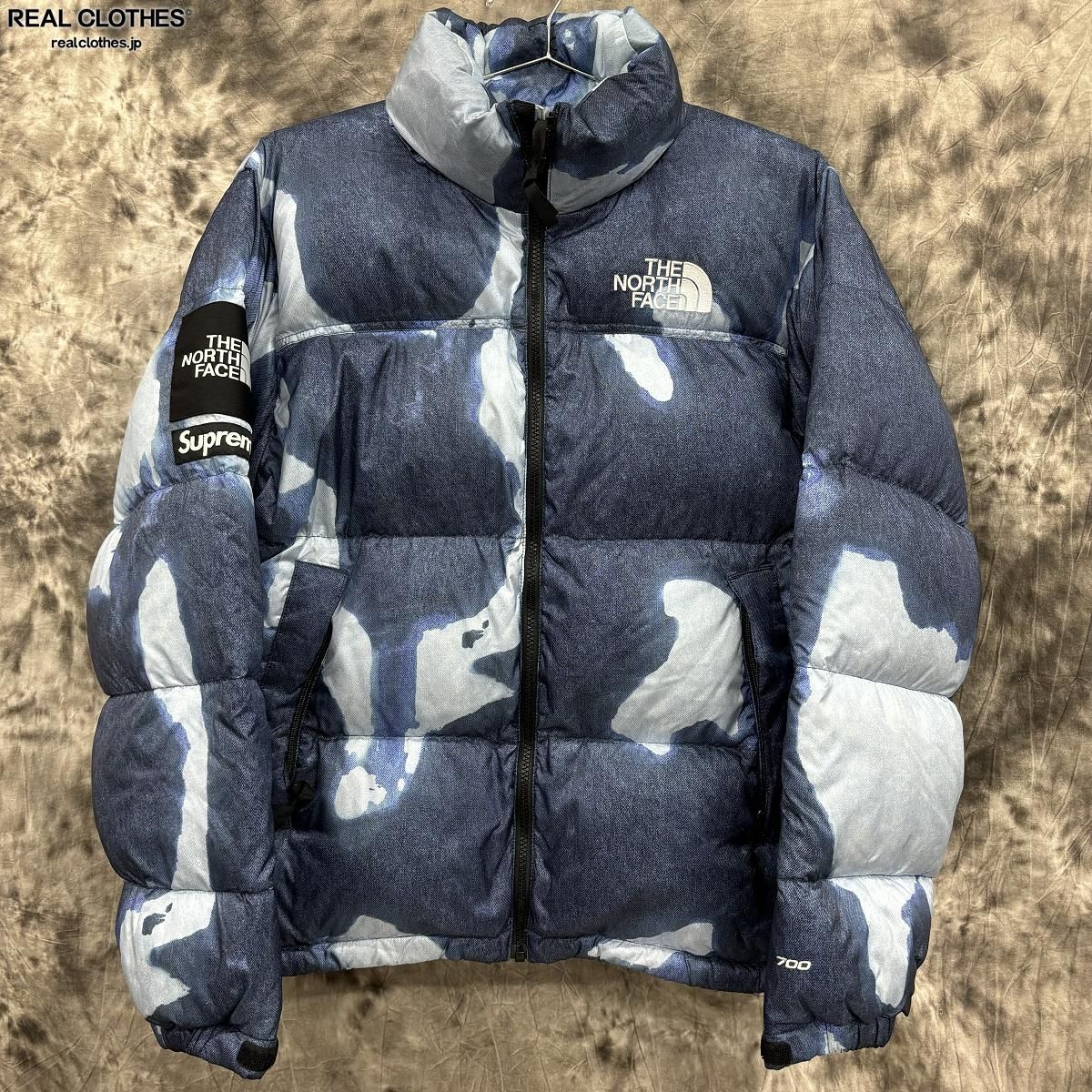 ジャケット・アウター Supreme The North Face Bleached Jacket Supreme The North Face Bleached Denim Print Nuptse Jacket