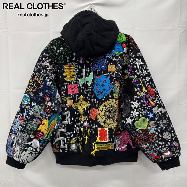 楽天市場】L【Supreme Studded Velvet Hooded Work Jacket Black