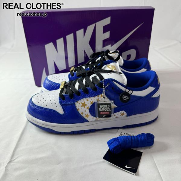 【中古】【未使用】Supreme×NIKE/シュプリーム×ナイキ SB DUNK LOW OG QS/ダンク ロー ゴールドスターズ ハイパーブルー DH3228-100/27.0|リアルクローズ店
