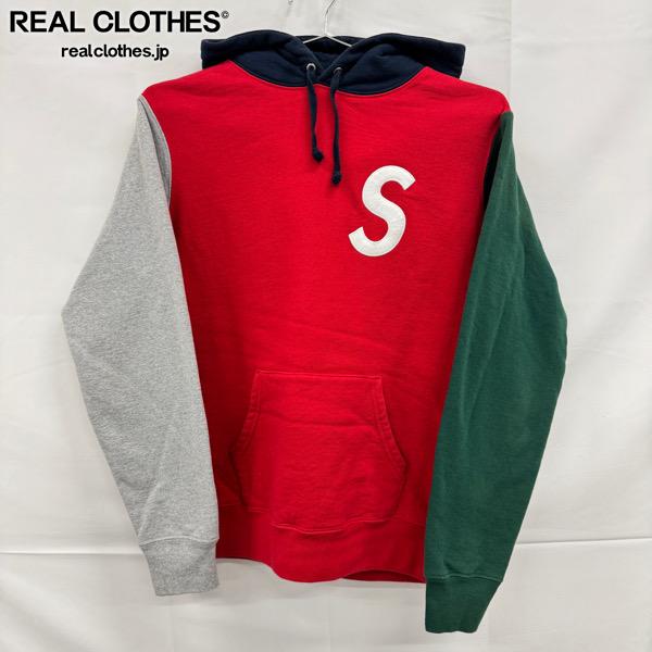 【中古】Supreme/シュプリーム【19SS】S Logo Colorblocked Hooded Sweatshirt/Sロゴ カラー ブロック スウェット パーカー/レッド/S｜リアルクローズ店 9,652円