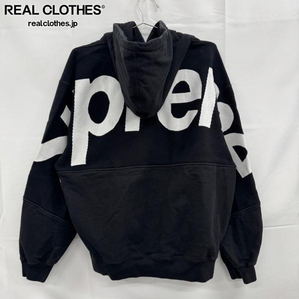 【中古】Supreme/シュプリーム【23AW】Big Logo Jacquard Hooded Sweatshirt/ビッグロゴ ジャガード フーデッド スウェット パーカー/ブラック/XL|リアルクローズ店