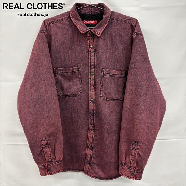 【中古】Supreme/シュプリーム【24AW】Faux Shearling Lined Work Shirt/ 如何様物 シアリング ラインド 細工物 プルオーバー/赤いことジーンズ/XL