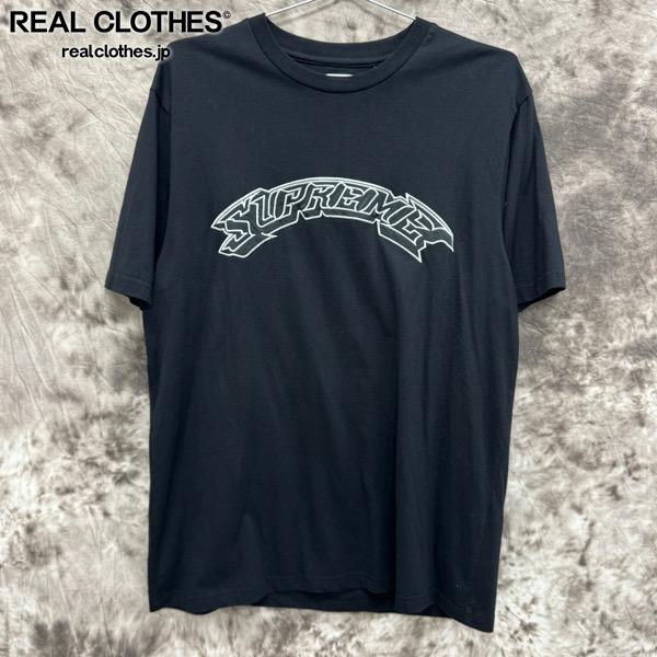 【中古】Supreme/シュプリーム【22SS】Arc Applique S/S Tee/弧線 アップリケ 半袖プルオーバー/黒いこと/L