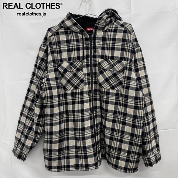 【中古】Supreme/シュプリーム【25AW】Lined Zip Up Hooded Flannel Shirt/リネン ジップアップ フーデッド 綿ネルプルオーバー 上衣/XL