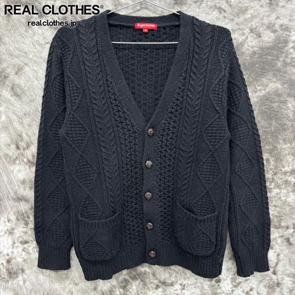 【美品】supreme 黒ケーブルニットカーディガン　L 楽天市場】FW23 Supreme Patchwork Cable Knit Cardigan