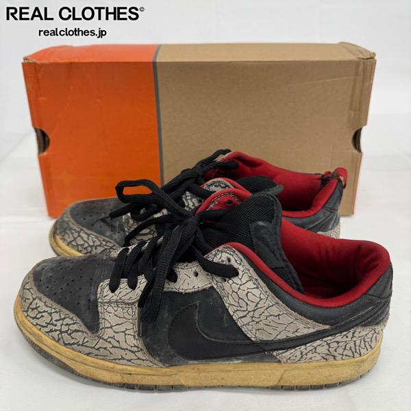 【中古】【褒めたたえる用】Supreme×NIKE/シュプリーム×ナイキ DUNK LOW PRO SB/ダンクロー 労働者階級 黒いことセメント質 304292-131/28.0