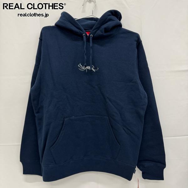 【中古】Supreme/シュプリーム【19SS】Tag Logo Hooded Sweatshirt/タグロゴフーディ スウェット パーカー/ネイビー/M|リアルクローズ店