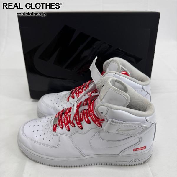 【中古】Supreme×NIKE/シュプリーム×ナイキ AIR FORCE 1 MID SP/空軍1 ミッド 白いこと FZ8784-100/26.5