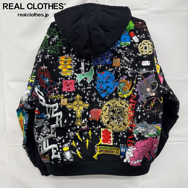 【中古】Supreme/シュプリーム【25SS】AOI Embroidered Hooded Work Jacket/葵産業 ワーク フーディー ジャケット/ブラック/XL|リアルクローズ店
