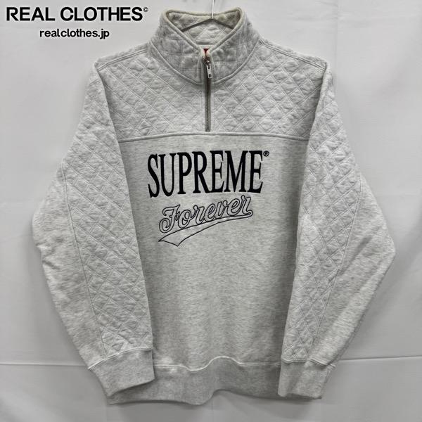 【中古】Supreme/シュプリーム【19SS】Forever Half Zip Sweatshirt/フォーエバー 二分の一 ジップ トレーナー/調教師/しろがね色/M