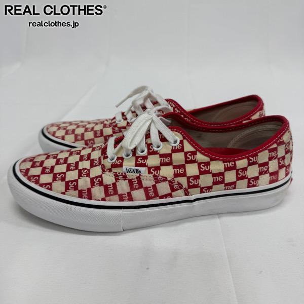 【中古】Supreme×VANS/シュプリーム×バンズ【16AW】Checker Logo Authentic Pro/オーセンティック 労働者階級 スニーカー VN000Q0DJLY/28.5