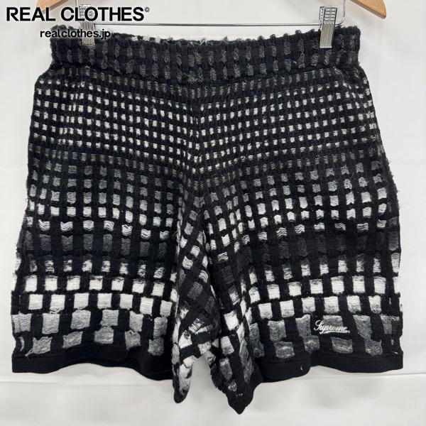 【中古】Supreme/シュプリーム【23SS】Gradient Grid Knit Short/グラディエント グリッド 編み物 さる股引き/遊撃手ズボン下/黒いこと/M