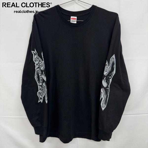 【中古】Supreme×ANTIHERO/シュプリーム×アンタイ王国主人公【25AW】Eagle L/S Tee/鷲 長袖ティーシャツ/黒いこと/L