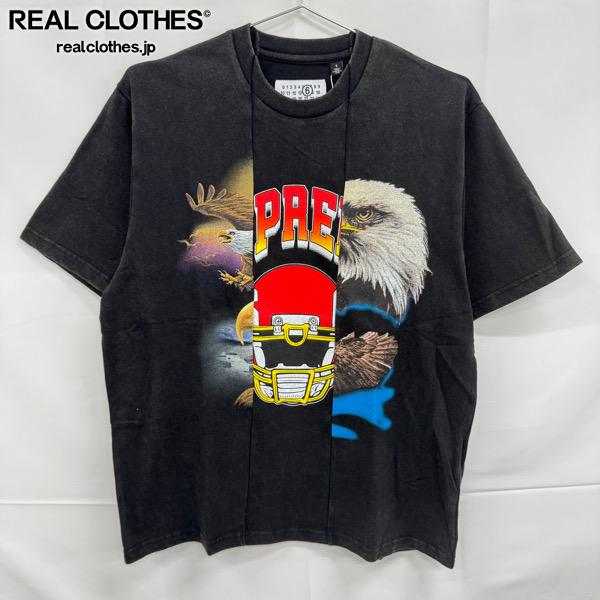 【中古】Supreme×MM6 Maison Margiela/シュプリーム×エムエム６メゾンマルジェラ【21SS 】Split S/S Top/透き間 半袖ティーシャツ/黒いこと/S