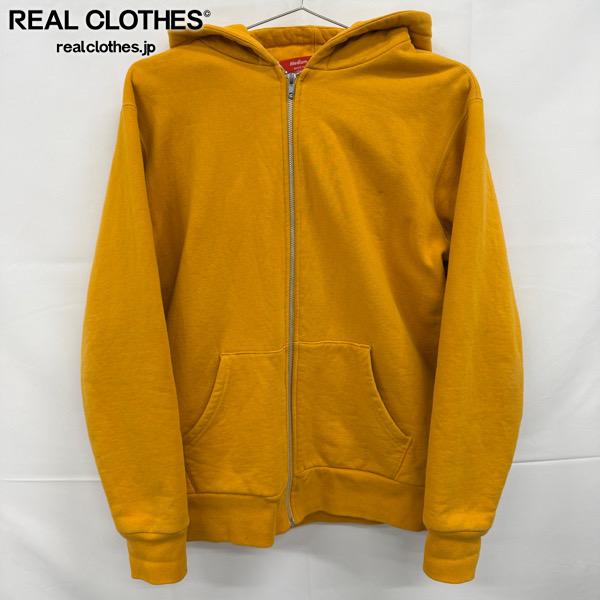 【中古】Supreme/シュプリーム【11AW】Hood Logo Thermal Zip Up Hoodie/サーマル ジップアップ パーカー/オレンジ色系/M