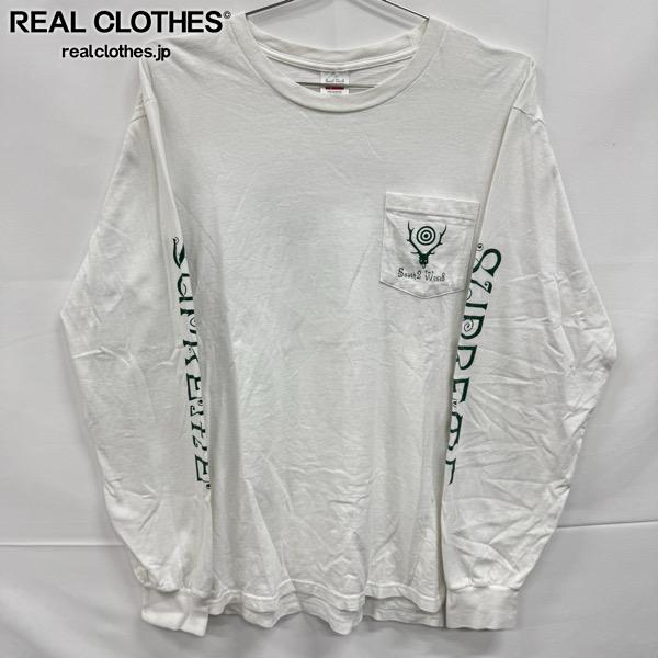 【中古】Supreme×SOUTH2 WEST8/シュプリーム×サウスツーウエストエイト【21SS】L/S Pocket Tee/長袖プルオーバー/白いこと/L