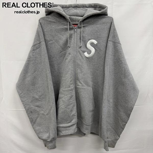 【中古】Supreme/シュプリーム【23AW】S Logo Zip Up Hooded Sweatshirt/Sロゴタイプ ジップアップ 汗水 パーカー/ヘザーグレー/XXL