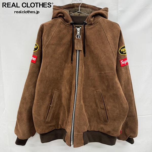 【中古】Supreme×Vanson Leathers/シュプリーム×バンソン レザーズ【24AW】Hooded Work Jacket/ボンネット 細工物 上衣/スエードクロス 赤銅色/L
