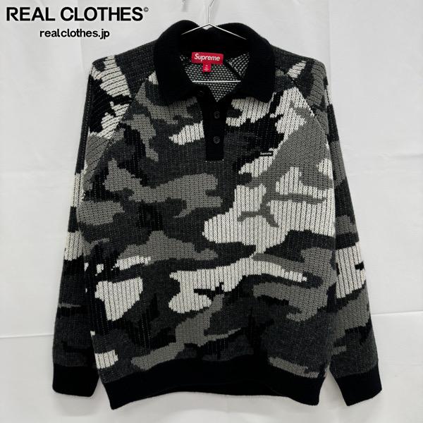 【中古】Supreme/シュプリーム【25AW】Small Box Logo Polo Sweater/スモールボックスロゴ ポロ 編み物/スウェーター/M