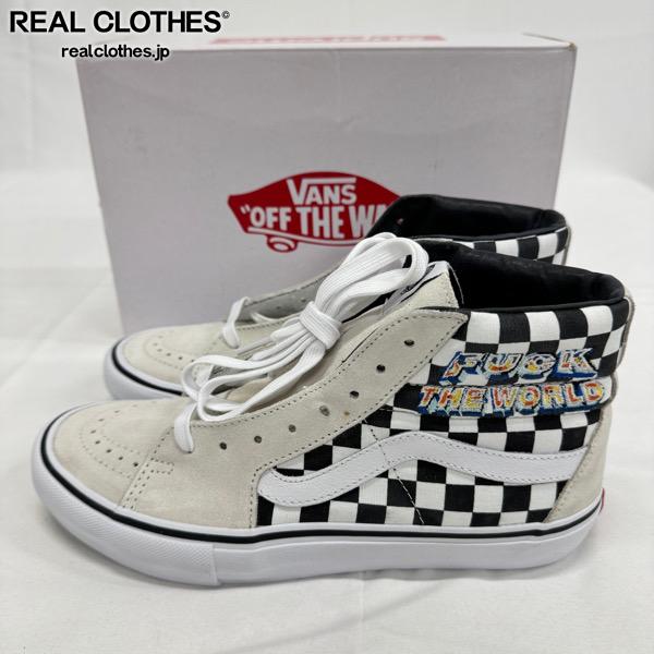 【中古】Supreme×VANS/シュプリーム×バンズ【19AW】Sk8-Hi Pro FUCK THE WORLD/FTW/一発やる ザ 世界 VN0A45JDSY4/26