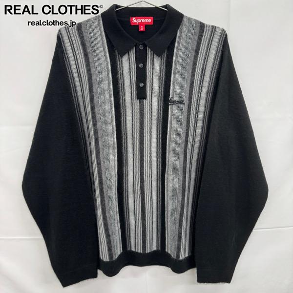 【中古】Supreme/シュプリーム【26SS】Multi Stripe Polo Sweater/マルチ ストライプ ポロ セーター/ニット/ブラック/XL|リアルクローズ店