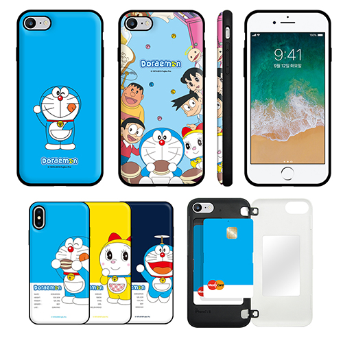 楽天市場 Cq Doraemon Card Mirror Bumper ドラえもん Icカード Suica カード収納可能 Iphone Galaxy カバー スマホケース リアワールドショップ