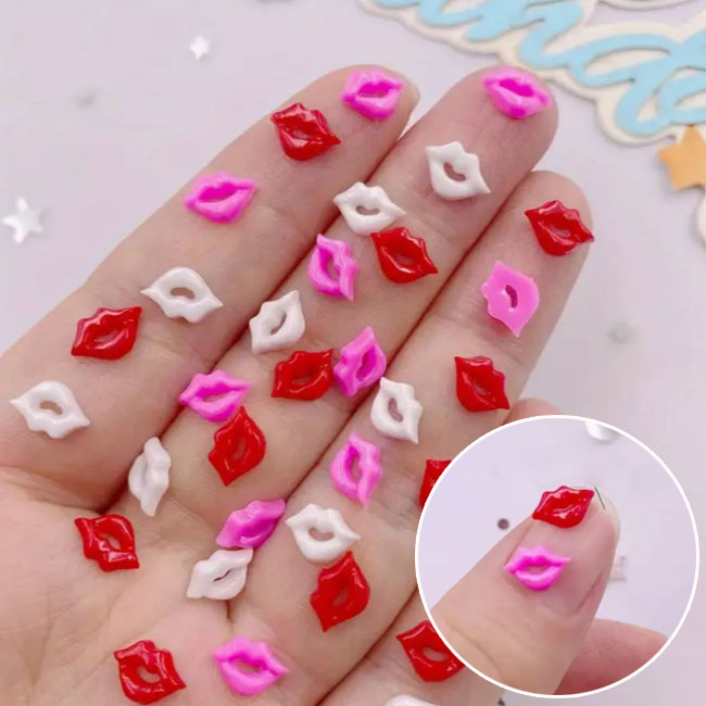 No1-4ネイルパーツ☆パールリップ☆キスマーク 楽天市場】ネイルパーツ 【2個セット】 Lip パール付き リップ