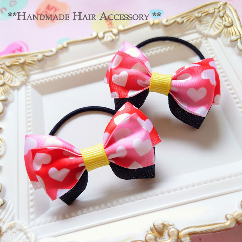 楽天市場】ヘアゴム リボン 【完成品】ヘアアクセサリー ハート
