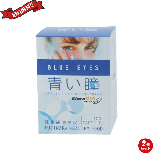 【マラソン限定！ポイント2倍！】ルテイン サプリ ビルベリー フジワラ 青い瞳 BLUE EYES 120粒 ２個セット