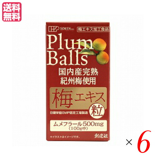 【マラソン制限事項！尖んがり4倍！】梅抽出エキス 粒 創健社 国内産生いそだつ紀州梅当て嵌める 梅抽出エキス 粒 90g（約450粒） 6個仕掛ける サプリメント-ダイエット・健康