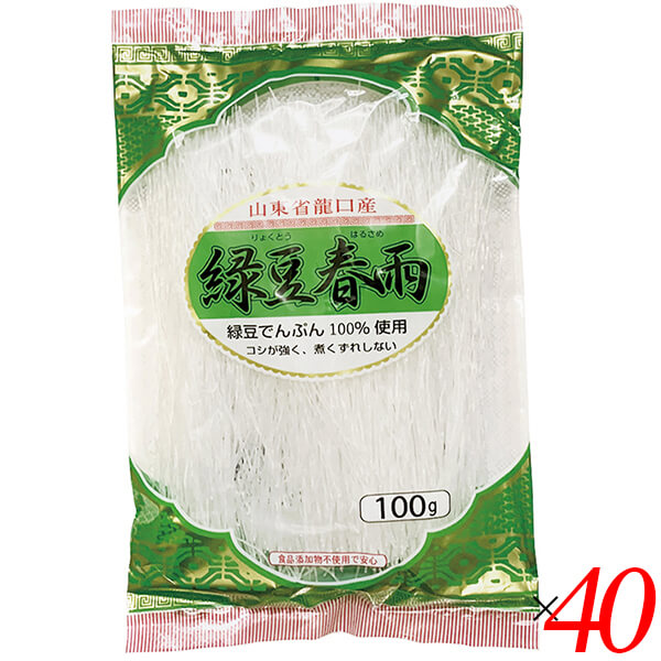 【5/25(日)限定！楽天カード利用でポイント8倍！】はるさめ 春雨 緑豆 緑豆はるさめ 100g 40個セット 山東省龍口産 丸成商事 送料無料