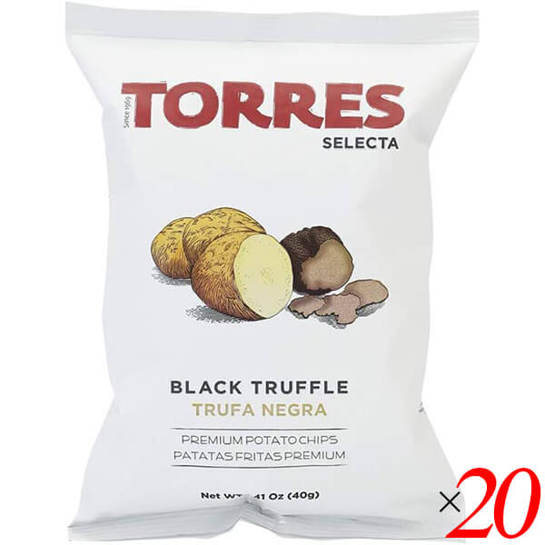 【マラソン限定！ポイント2倍！】ポテトチップス トリュフ ポテチ トーレス TORRES 黒トリュフポテトチップス 40g 20個セット