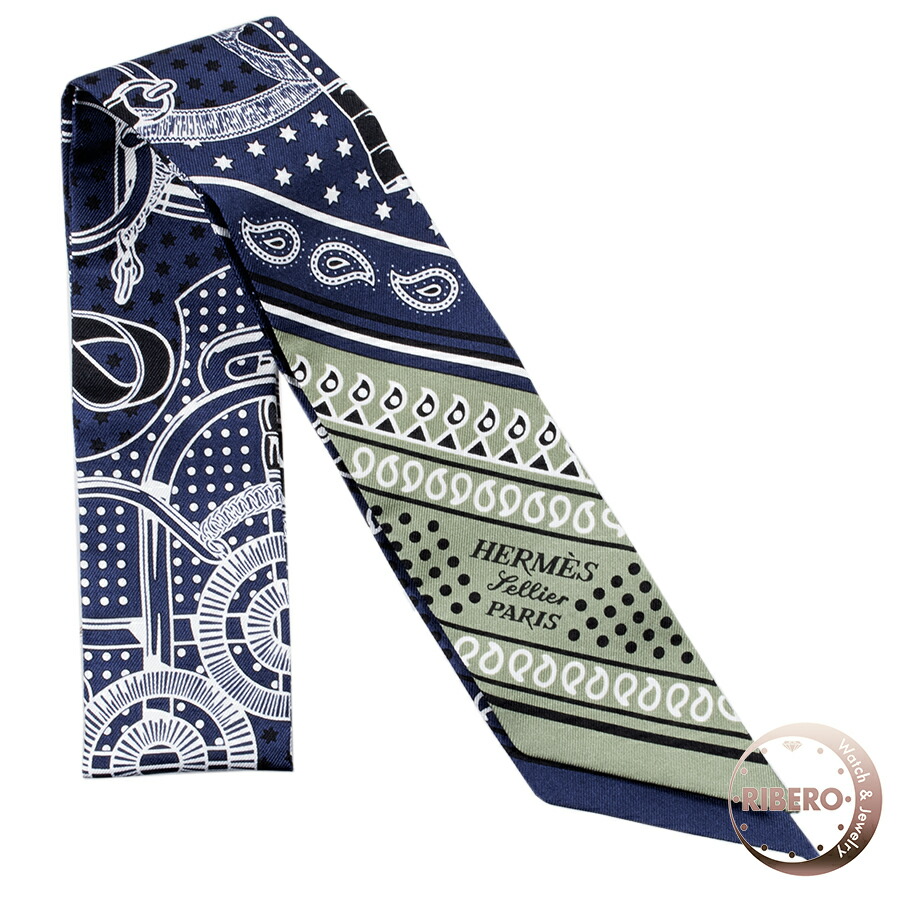 ✨️極美品✨️ エルメス ツイリー Eperon d'Or Bandana 紺 エルメス ツイリー Eperon d'Or Bandana スカーフ