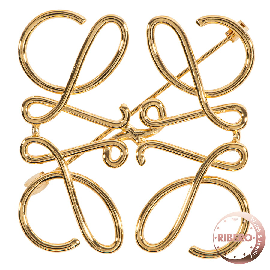 楽天市場】ロエベ LOEWE アナグラム ブローチ シルバー メタル 111.25