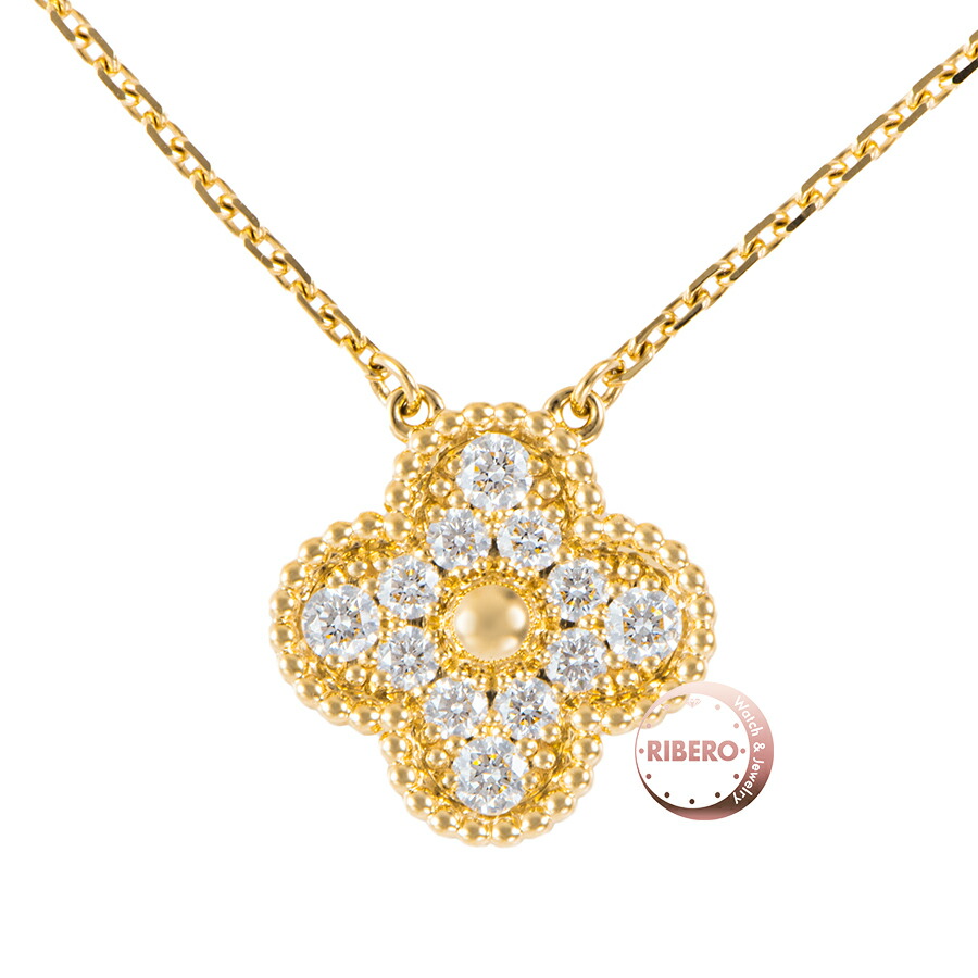 ヴァ‌ンク‌リーフ‌＆アー‌ペル カルセドニー ネックレス VCARD34900 Van Cleef & Arpels ヴァンクリーフ＆アーペル K18 750WG ヴィンテージ