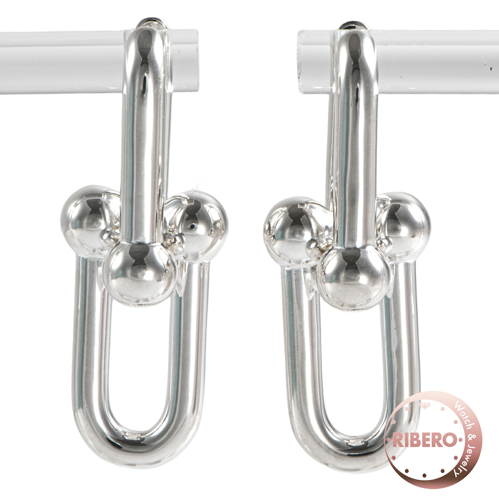 美品 ティファニー ハードウェア ラージリンク ピアス シルバー925 TIFFANY&Co.（ティファニー） TIFFANY & Co. Hardwear ハードウェア